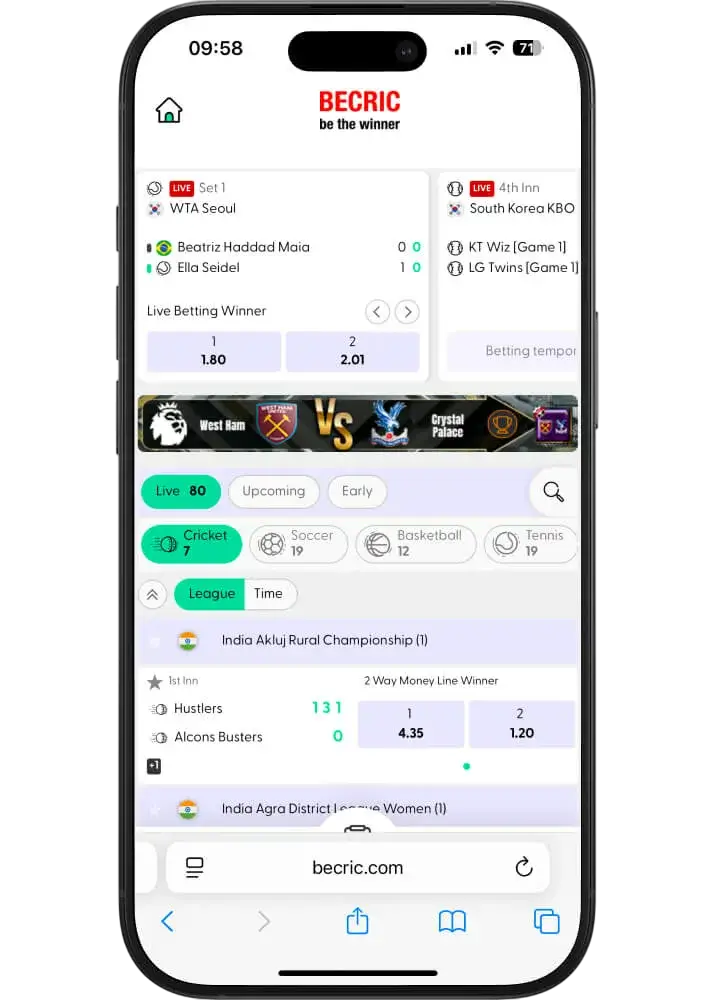 Sports Betting at Becric: Wide Range of Disciplines